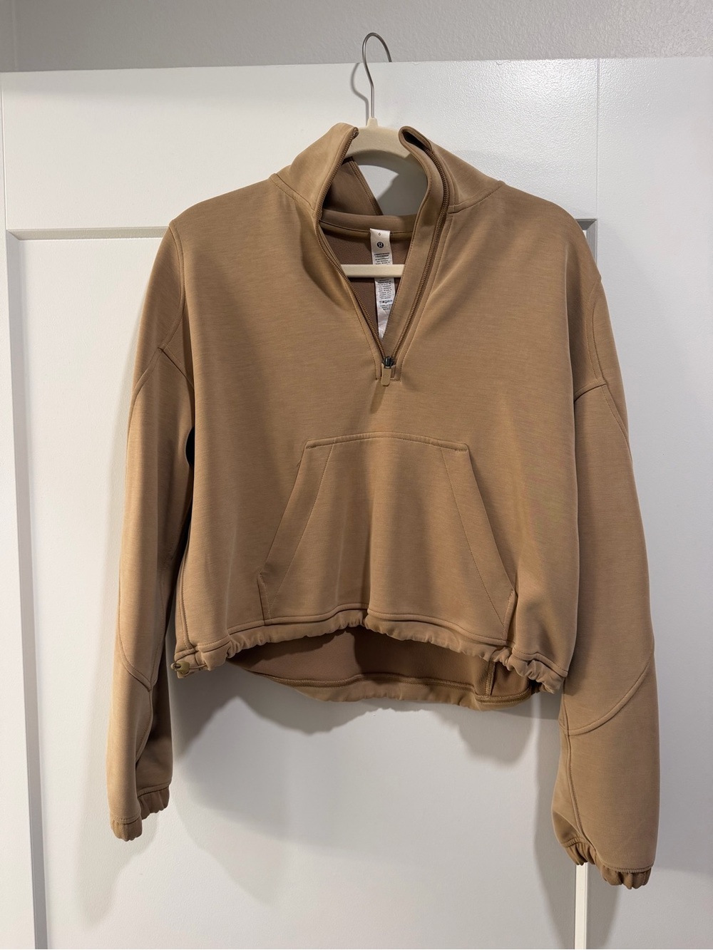 Lululemon Athletica Filbert Tan Brushed Half Zip Softstreme Sweater Size 6